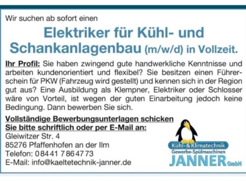 Janner GmbH  Kühl- und Klimatechnik  Schankanlagen - Bild 1