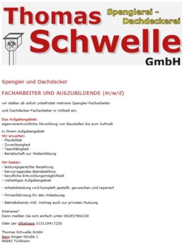 Thomas Schwelle GmbH Spenglerei & Dachdeckerei - Bild 3
